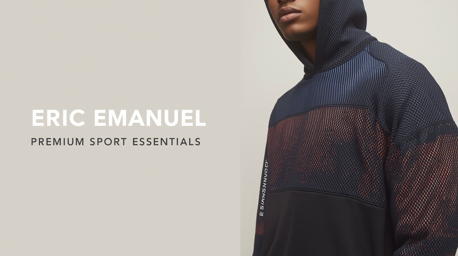 Close-up of premium Eric Emanuel hoodie fabric and details